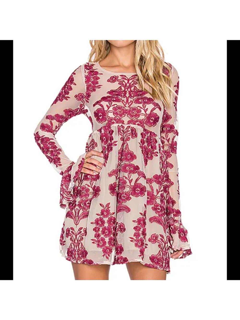 For Love & Lemons Temecula Long Sleeve Mini Dress
